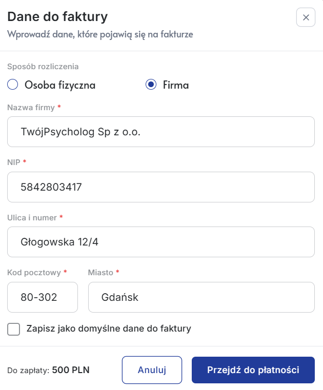 Zrzut ekranu: Jak wykupić wyróżnienie profilu Ośrodka?