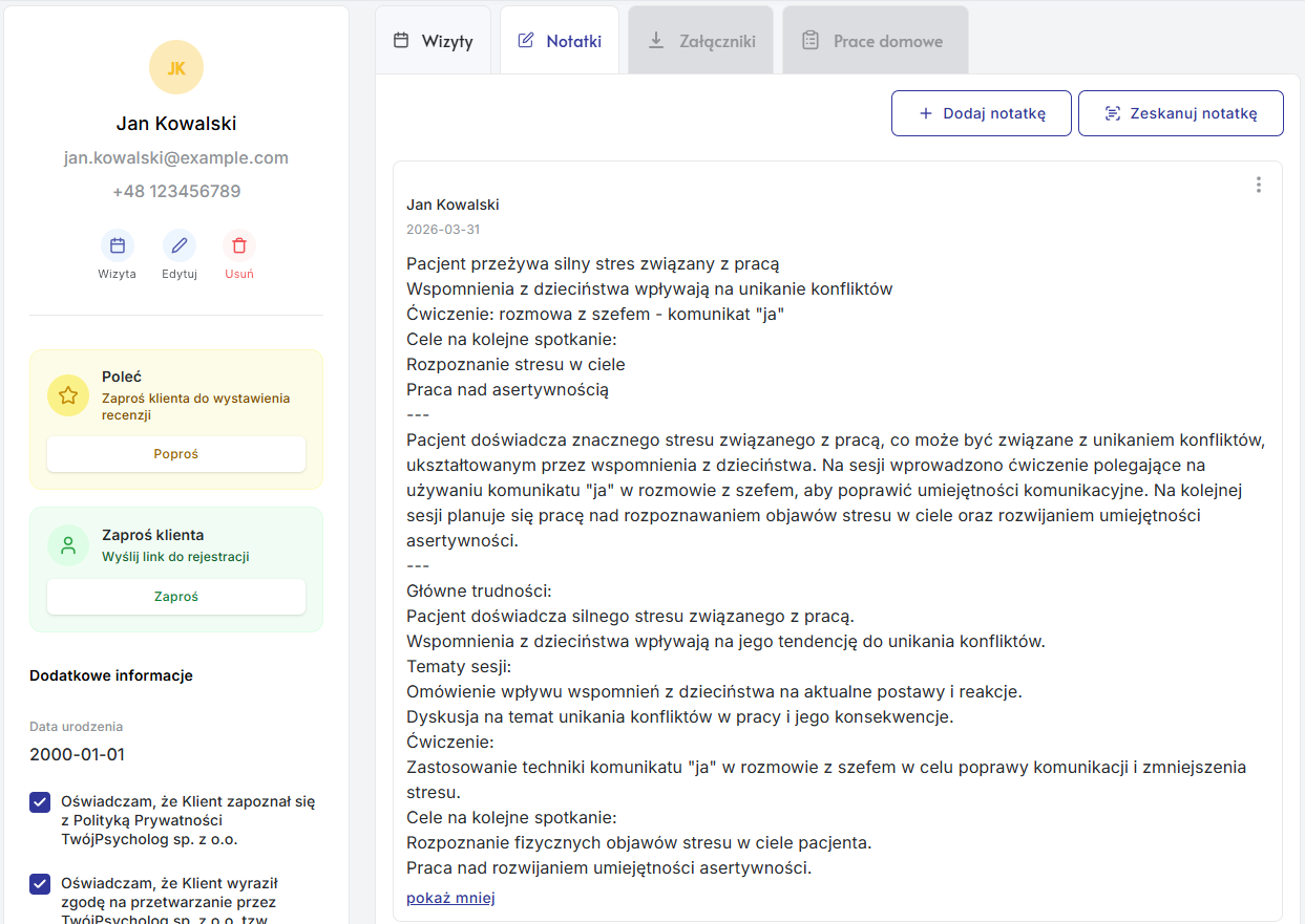 Zrzut ekranu: Jak skorzystać z funkcji skanowania notatek